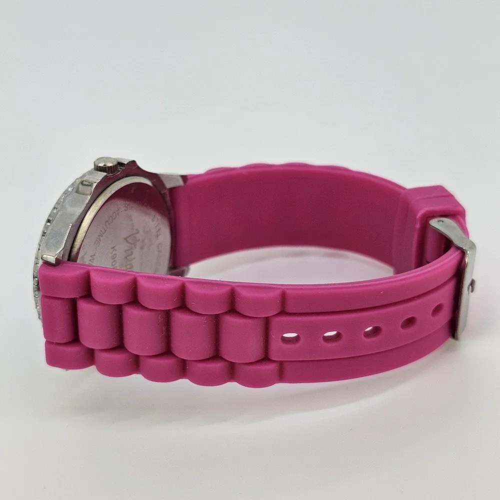 2X Women's‎ Watch 38MM Animal Print Dial Brown Pink Plastic Bands New Battery